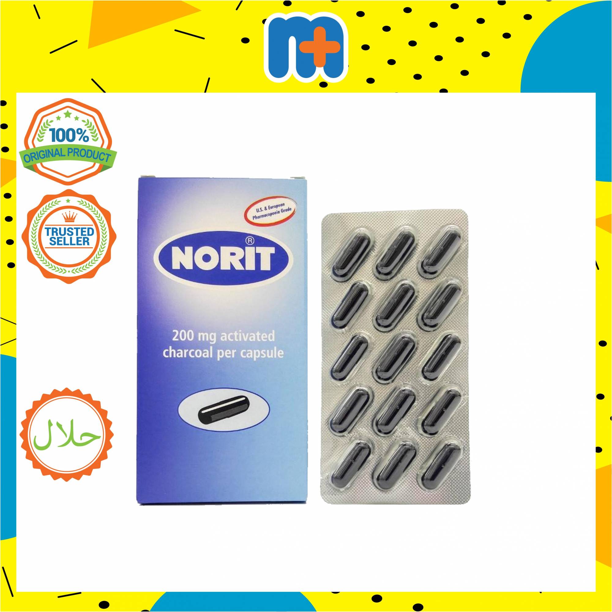 [MPLUS] NORIT Activated Charcoal 200mg 30s